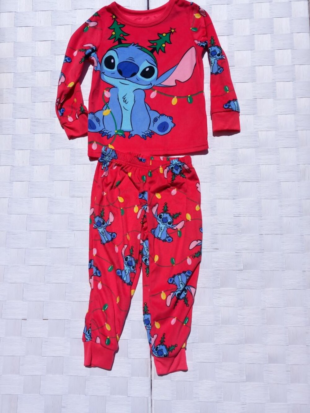 Disney Lilo & Stitch Christmas Fleece Pajamas Size 4